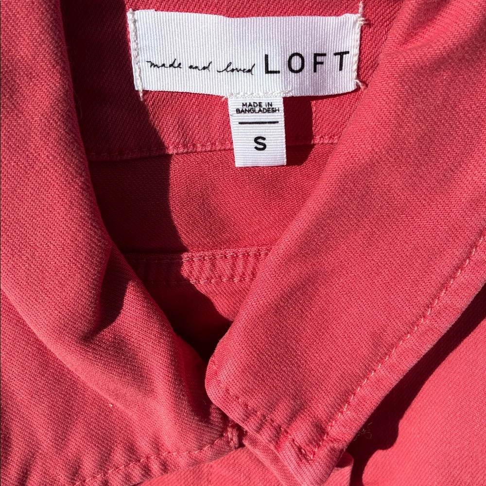 Coral Pink LOFT Denim Jacket -Small - Picture 2 of 7